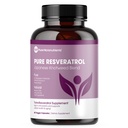 Pure Resveratrol Supplement - Extra Strength 600mg Trans-Resveratrol Per Serve - for Heart, Cognitive, Immune Health Support – Purified & Bioavailable - 60 Vegan Caps