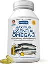 ANDREW LESSMAN Maximum Essential Omega-3 Unflavored, 30 Softgels - Ultra-Pure Omega-3 Fish Oil 1200 mg-High DHA, No Mercury Supplement-Small, Easy to Swallow Fish Oil Capsules