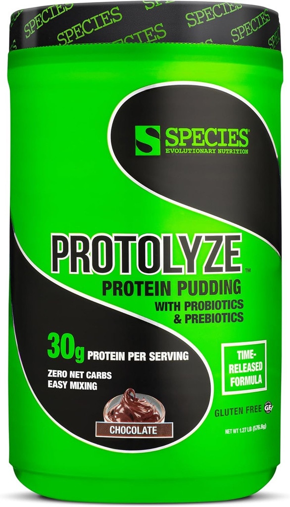 Species Nutrition Protolyze Protein Pudding, 30 Grams of Muscle Building Protein Powder, Low Calorie & Carb, Zero Sugar, Chocolate