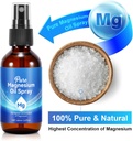 Magnesium Spray, 100% Pure & Organic Natural Magnesium Oil Spray for Feet in Glass Bottle, Easy to Absorb & Use