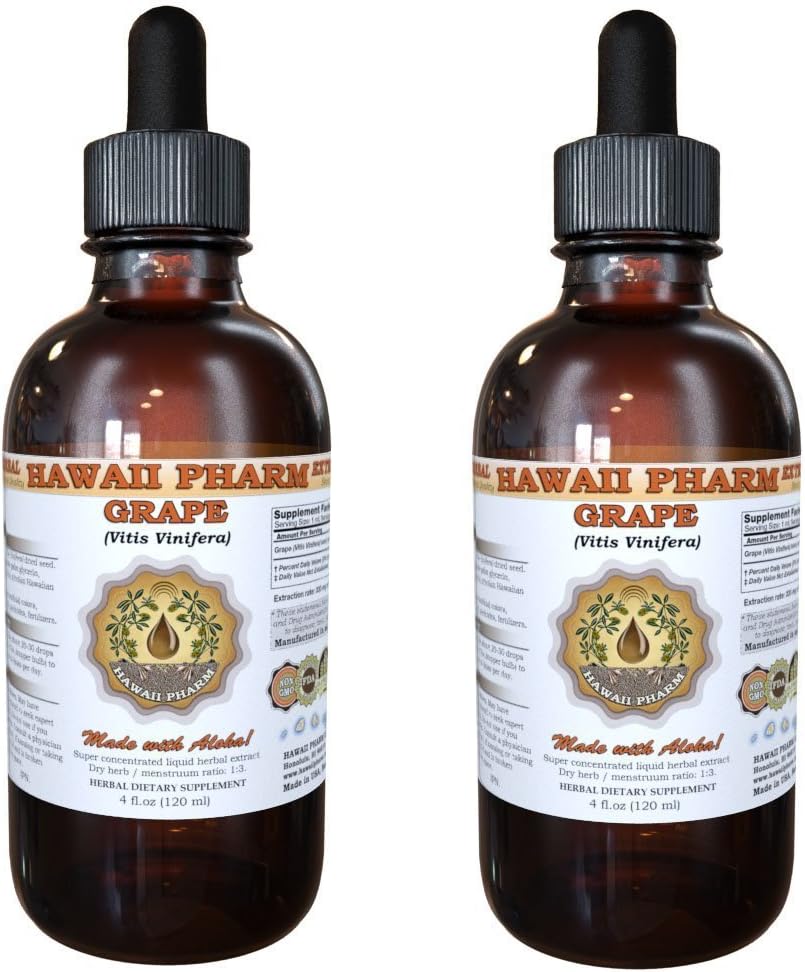 Grape Liquid Extract, Grape (Vitis Vinifera) Seed Tincture Supplement 2x2 oz