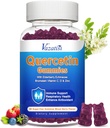 Quercetin with Bromelain Gummies, Quercetin 1200MG with Vitamin C Zinc & Elderberry for Immune System & Allergy, Chewable & Vegan Gummies, 60 Cts