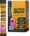 ONNIT Alpha Brain Instant Cognitive Support Drink Mix, BlackBerry Lemonade Flavor, Nootropic Supplement for Focus, Memory, and Clarity, 0.13 oz Packets, 30 Count