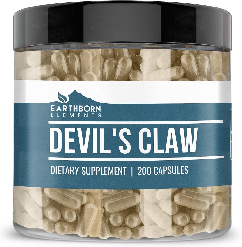 Earthborn Elements Devil’s Claw Extract 200 Capsules, Pure & Undiluted, No Additives