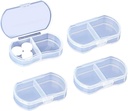 4PCS Pill Case for Purse Small Pill Organizer Portable Travel Daily Pill Containers AM & PM Mini Pill Box Vitamin, Fish Oil, Supplement Holder