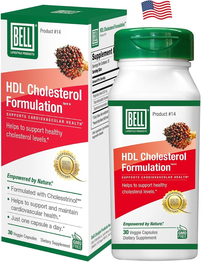 Bell HDL Cholesterol Formulation™, Cholesterol Health Supplement - Unique Blend, for Women and Men | 30 Capsules