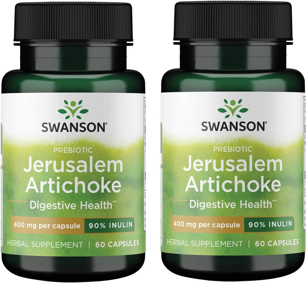 Swanson Prebiotic Jerusalem Artichoke - 90% Inulin 400 mg 60 Caps (2 Pack)