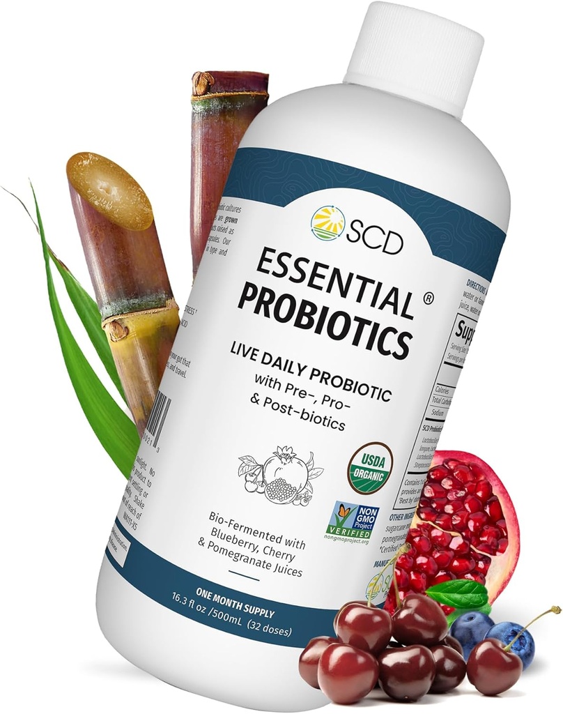 SCD Essential Probiotics for Women, Men, Kids and Toddlers, Live Probiotic for Digestion and Immunity, Gut Health Liquid Probiotic Supplement with 11 Strains – 16.3 fl oz by SCD Probiotics