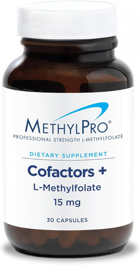 MethylPro L-Methylfolate 15 mg + Cofactors - L Methyl Folate Supplement for Women & Men, Methylated Vitamin B9 (5-MTHF) with B6 and B12 for Brain Health, Focus, and Calm - 30 Capsules (Pack of 1)
