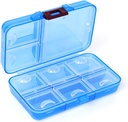 Pill Organizer, Portable Pill Dispenser,9 compartments Moisture-Proof Pill Box for Purse Vitamins, Medicine, Fish Oil,Travel Pill Organizer (Blue)