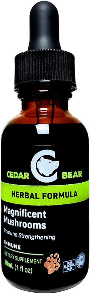 Cedar Bear Magnificent Mushrooms a Liquid Herbal Supplement That Builds The Immune System, Protects, Strengthens and Balances Overall Health 1 Fl Oz