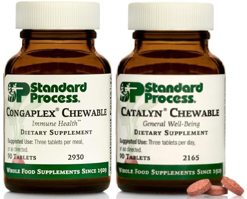 Standard Process Children's Wellness Chewable Bundle - Congaplex & Catalyn Supplement Kit - Immune & Cell Function Support Supplements - Nutritional Supplements for Overall Health