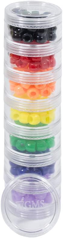 GMS Small 7 Day Stack-able Pill Organizer Case for Medication, Vitamins, and Supplements with 7 Lids - one for Each Portable and Removable Container (Clear)