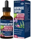 Black Cohosh Menopause Support Drops, Phytoestrogen Supplements W/Red Clover, Motherwort & St. John's Wort Extract for Hot Flashes, Night Sweats & Comfort. Cimicifuga para Menopausia. 2oz
