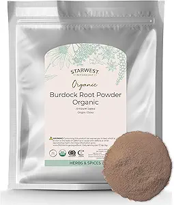 Starwest Botanicals Burdock Root Powder Organic - Natural Source of Antioxidants, Loose Herb for Tea, Rice, Soup & Stews, Certified Kosher, Non-GMO - Bulk 1 lb Bag