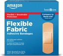   Basic Care Flexible Fabric Adhesive Bandages, First Aid and Wound Care Supplies, All-One Size, 100 Count