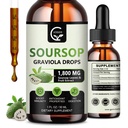 (2 Pack) Soursop Graviola Liquid Drops 1800mg, 98% Absorption Soursop Bitters Liquid for Cell Support & Regeneration, Immune Boost, Relax, Liver and Sleep, Herbal Goodness, Gluten Free, 1 Fl Oz