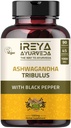 Ashwagandha Capsules Organic 1000mg (90 Capsules) Made with Tribulus Terrestris, Shatavari and Black Pepper Organic Ingredients | 45 Days Supply