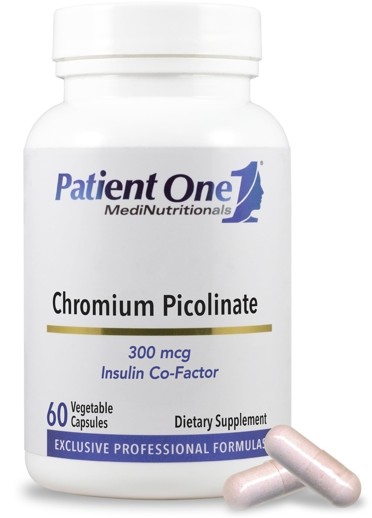 Patient One Chromium Picolinate 300 mcg | Metabolic Support | 60 Capsules | Highly absorbable chromium supplement for healthy glucose metabolism*