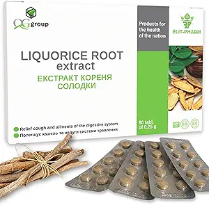QG group Pure Licorice Root Extract (80 Tablets - 200mg Each) Dietary Supplement for Digestive and Immune Health Support. Liquorice Root Supplement for Men & Women