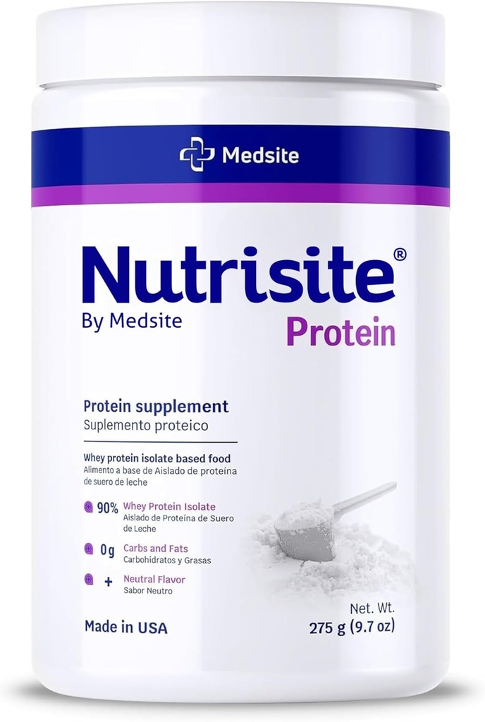 Nutrisite Whey Protein Isolate – Hydrolyzed Protein Powder, Carb, Gluten and Sacarose Free, Unflavored (9.7 Oz)