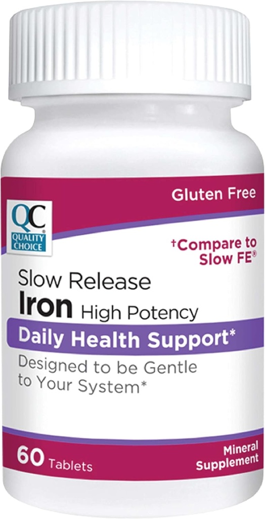 Quality Choice Iron High Potency Slow Release Tablets, 45mg, 60 Tabets Each