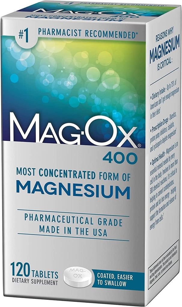 Mag-Ox 400 Magnesium Supplement - 120 Tablets, Pack of 4