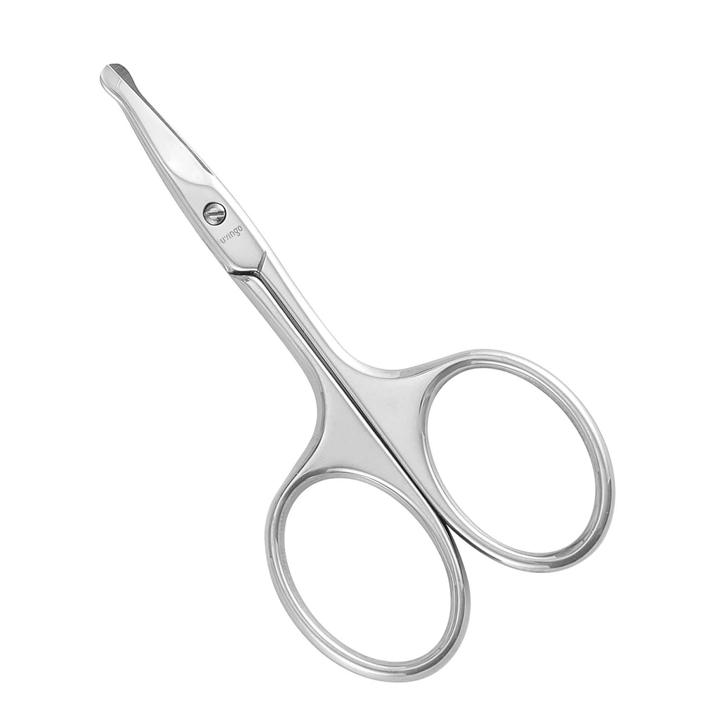 LIVINGO 3.75" Rounded Curved Nose Hair Scissors, Premium Stainless Steel Safety Small Blades Use for Manicure Cuticle Trimming Facial Hair, Eyebrow, Dry Skin