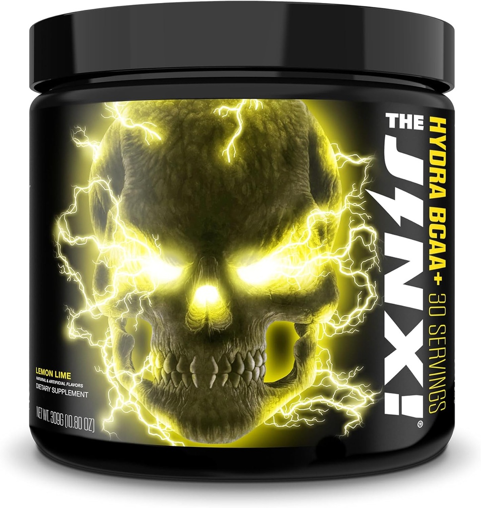 JNX SPORTS The Jinx! Hydra BCAA+ Post Workout Recovery Drink - Hydration with Electrolytes for Men & Women - 30 Serving, Lemon Lime