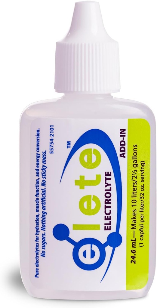 elete – Electrolyte Add-In – 1 Pocket Bottle – 4 Essential Electrolytes Concentrate – All Natural – Transforms Any Drink into a Sports Drink – 24.6mL