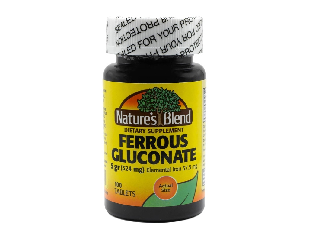 Nature's Blend Ferrous Gluconate Tablets, 100 Count