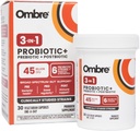 Ombre 3-in-1 Probiotic, Prebiotic and Postbiotic for Digestive Health & Gut Health - 45 Billion CFU - Bloating, Constipation & Gas Relief - Metabolic & Immune Support for Women & Men, 30 Day Supply