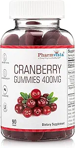 Cranberry Gummies for Kids & Adults 400mg-Gluten Free Allergen Free Nutrient Rich Vegan Supplement -Cranberry Chews-90 Count