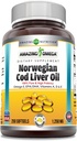 Amazing Omega Norwegian Cod Liver Oil 1250 Mg Softgels Supplement | Omega-3, EPA, DHA, Vitamin A, Vitamin D & Vitamin E (Lemon | 250 Count)