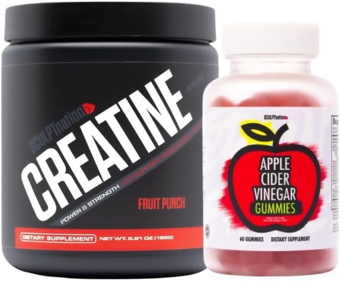 Sculpt Nation by V Shred Creatine Powder and Apple Cider Vinegar Bundle