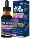 Milk Thistle & Artichoke Extract Liver Support Drops for Fatty Liver, Alcachofa, Curcuma y Cardo Mariano para el Higado Graso, Berberina para Bajar de Peso, Liver Detox & Repair Formula.2oz