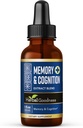 Herbal Goodness Memory & Cognition Liquid Extract 1oz – Organic Memory Aid, Energy Boost, Immune Support, Natural Brain Booster with Ginkgo Biloba & Bacopa Monnieri