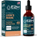 Lions Mane - Lions Mane Supplement - Promotes Mental Clarity, Memory & Focus - Lions Mane Liquid for Immune Support - Mushroom Tincture - 2 Fl Oz by E2H