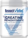 Research Verified Creatine Monohydrate - Support Optimal Muscle Growth, Enhance Performance - 5000mg Creatine Monohydrate - BioPerine - 60 Servings - Unflavored - Vegan