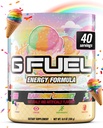 G Fuel Rainbow Sherbet Energy Drink Powder, Pre Workout Caffeine Mix for Gaming, Sugar Free Focus Amino, Vitamin + Antioxidants, 9.9oz (Rainbow Sherbet, 40 Servings)
