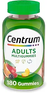 Centrum MultiGummies Gummy Multivitamin for Adults, Multivitamin/Multimineral Supplement with Vitamins D, B and E, Assorted Fruit Flavor - 180 Count