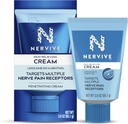 Nervive Pain Relieving Cream, Max Strength Non-Greasy Topical Pain Reliever with Lidocaine and Menthol for Toes, Feet, Fingers, Hands, Legs & Arms, 3.0oz