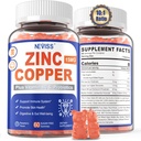 Zinc Gummies with Copper + Probiotics, Vitamin B6 for Max Absorption, Zinc Supplements for Men and Women, Two Essential Minerals Balance Formula for Immunity and Gut Health, Vegan, Non-GMO, 120 Cts