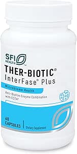 Klaire Labs SFI Health Interfase Plus - Enzyme Combination to Disrupt Biofilm Matrix + EDTA - Gastrointestinal System, Gut Flora, Biofilm & Detox Support (60 Capsules)