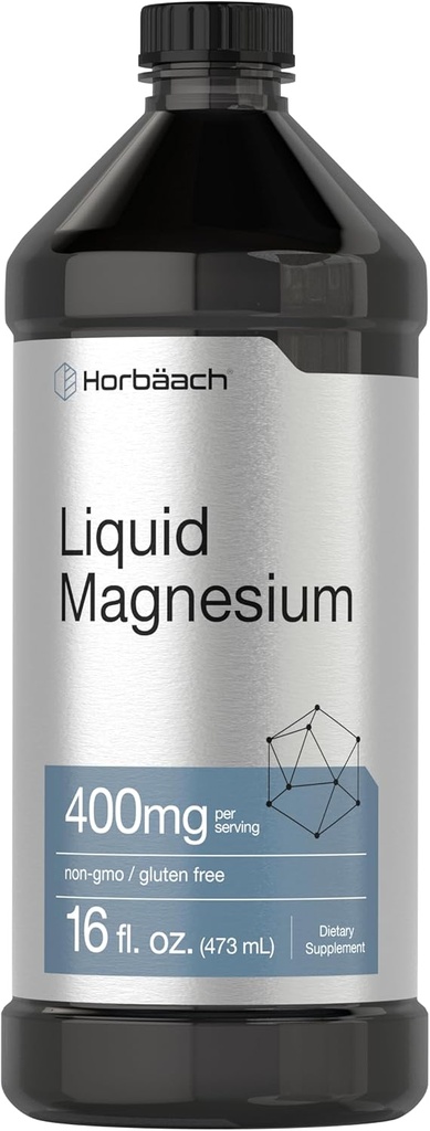 Horbaach Liquid Magnesium 16 fl oz | Vital Trace Minerals Complex | with Sulfate, Lithium, and Boron | Vegetarian, Non-GMO & Gluten Free Supplement