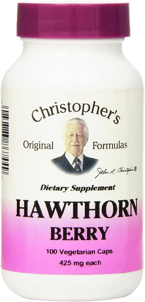 Christopher's Original Formulas Hawthorn Berry Capsules, Herbal Supplement for Heart & Cardiovascular Wellness, 100 Capsules