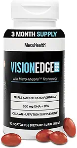 Eye Supplement for Athletes; Formula with Lutein, Zeaxanthin, and Meso-Zeaxanthin, Eye Supplements Omega 3, Essential Carotenoids for Eyes - (90 Softgels, 3 Month Supply)