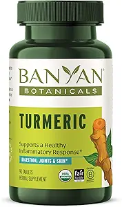 Banyan Botanicals Turmeric Tablets – Organic Turmeric Supplement (Curcuma Longa) – for Supporting Healthy Skin, Comfortable Joints & Overall Health* – 90 Tablets – Non-GMO Sustainably Sourced Vegan