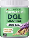 Chewable Ultra-Pure DGL Licorice Tablets 4000 mg – Stomach, Gut & Intestinal Relief – Natural Acid Reflux Formula – 10:1 Deglycyrrhizinated Licorice Root Extract – 120 Chewables