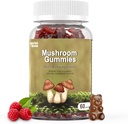 Mushroom Gummies 10 Blend - Mushroom with Lions Mane, Chaga, Reishi, Cordyceps 2500mg, Brain Supplements for Memory and Focus